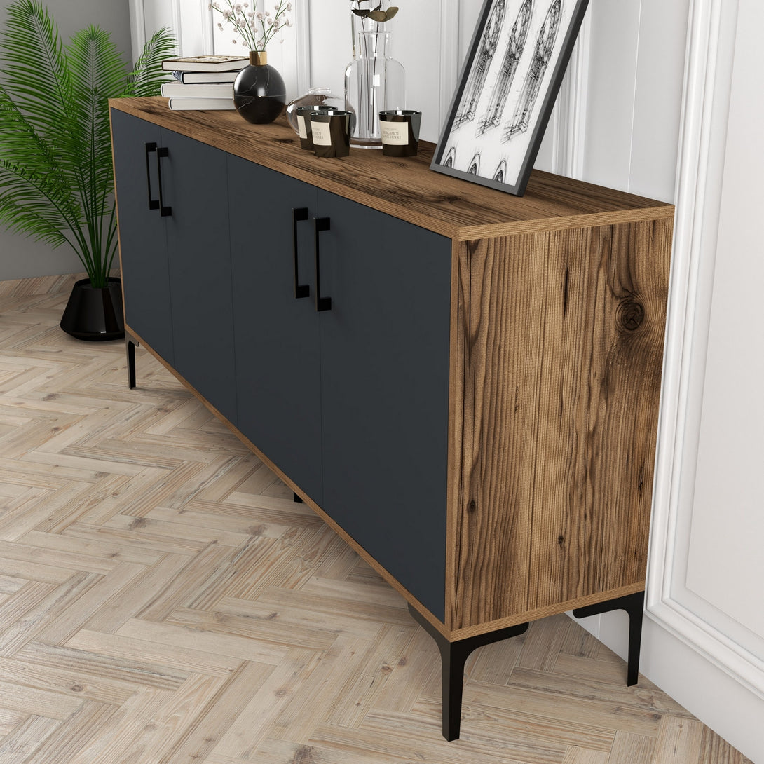 Konzolni stol Kiev - Walnut, Anthracite-Vasdom.hr