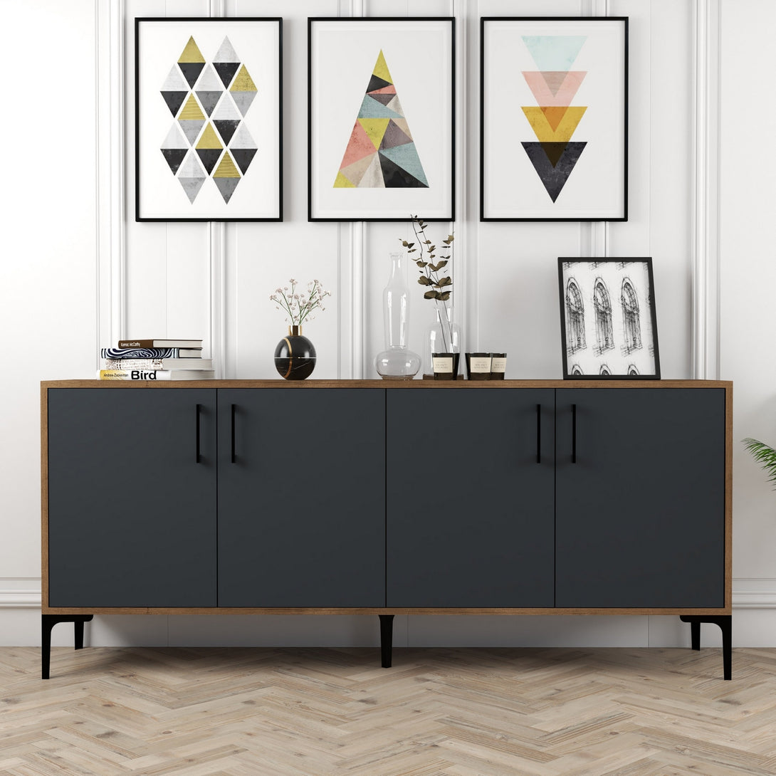 Konzolni stol Kiev - Walnut, Anthracite-Vasdom.hr