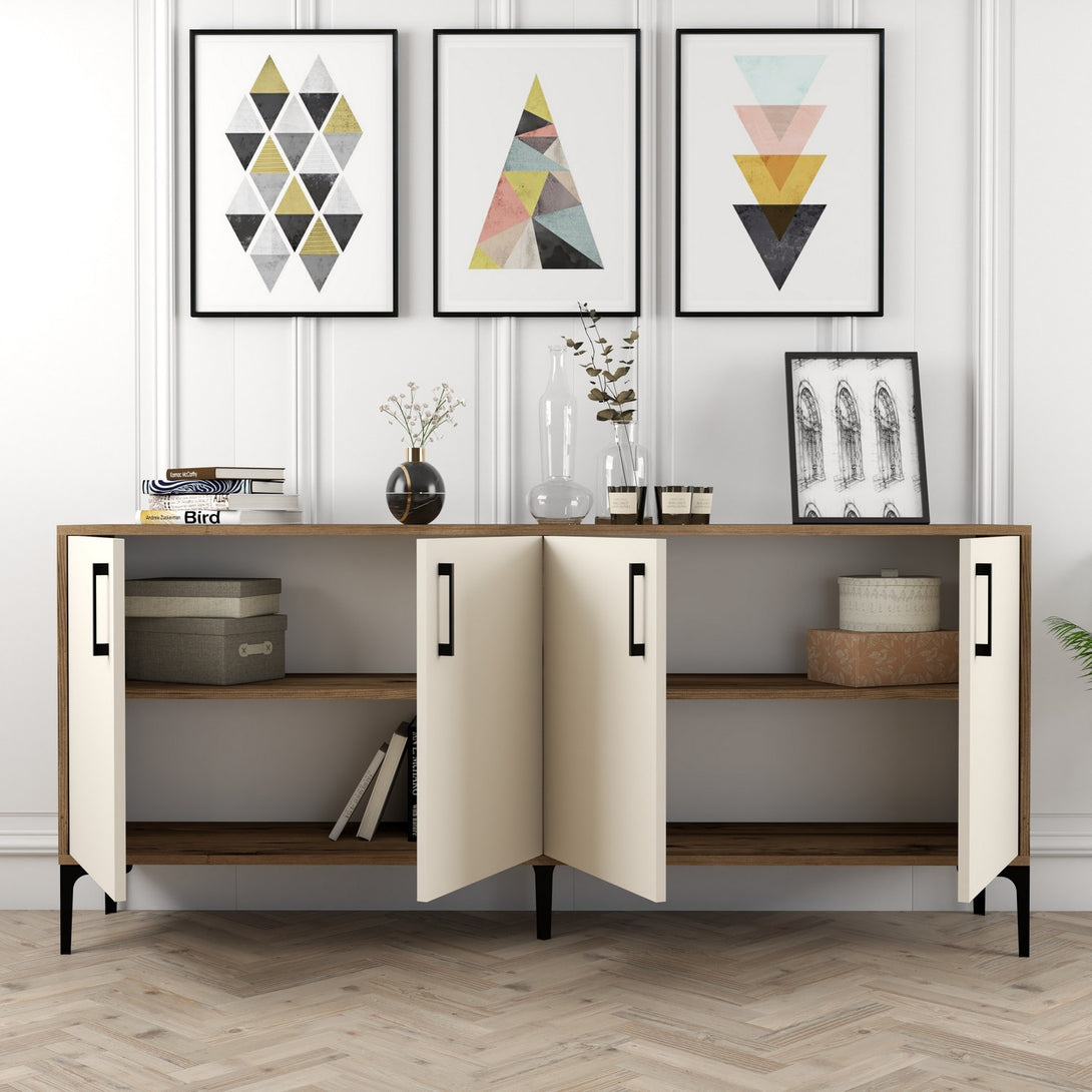 Konzolni stol Kiev - Walnut, Cream-Vasdom.hr