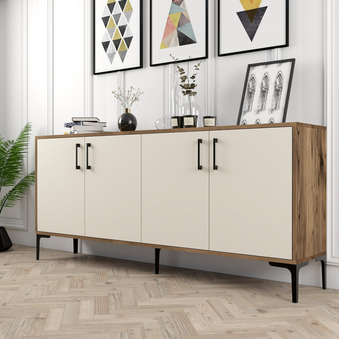 Konzolni stol Kiev - Walnut, Cream-Vasdom.hr