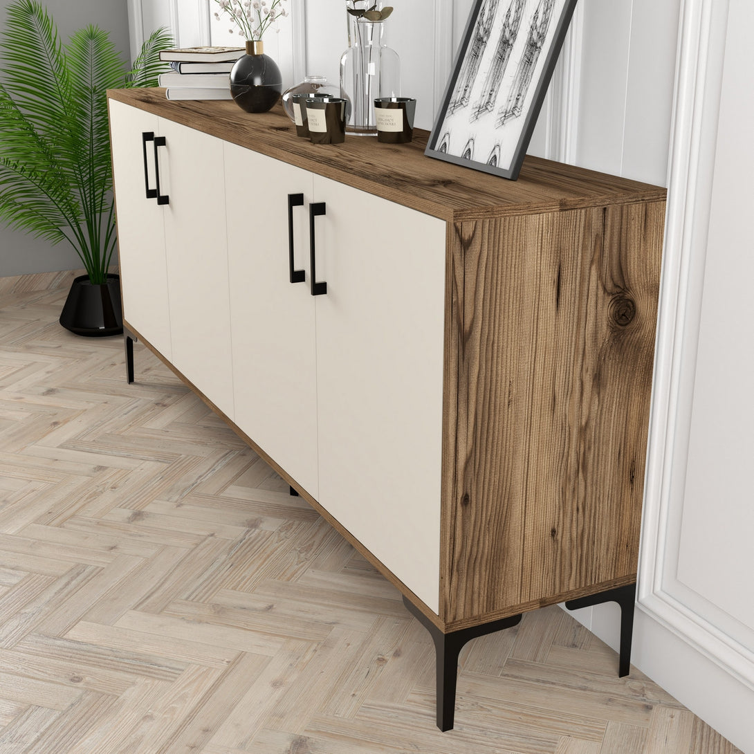 Konzolni stol Kiev - Walnut, Cream-Vasdom.hr