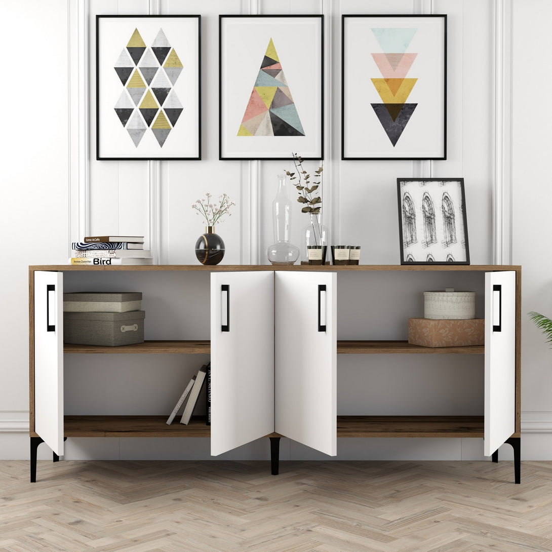Konzolni stol Kiev - Walnut, White-Vasdom.hr