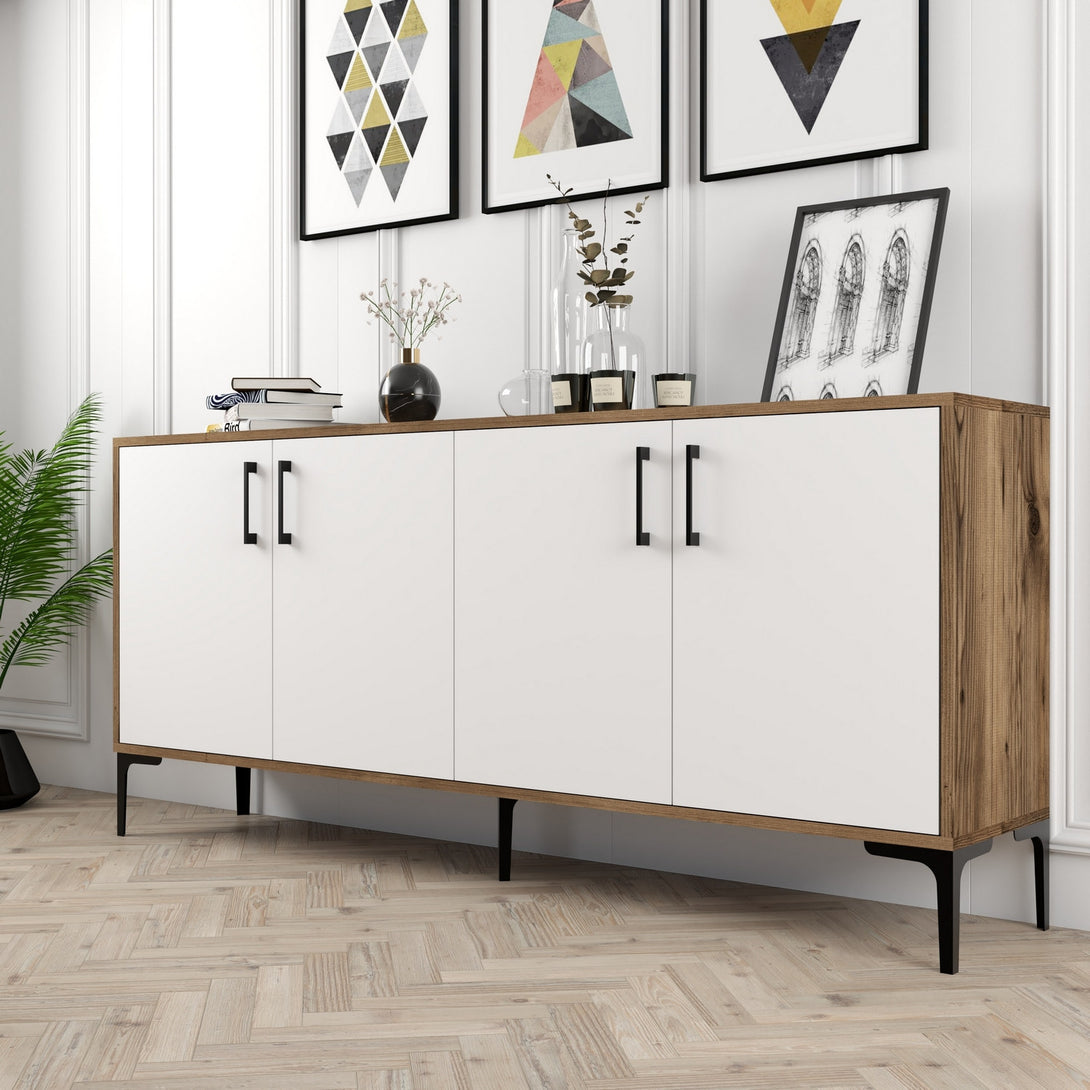 Konzolni stol Kiev - Walnut, White-Vasdom.hr