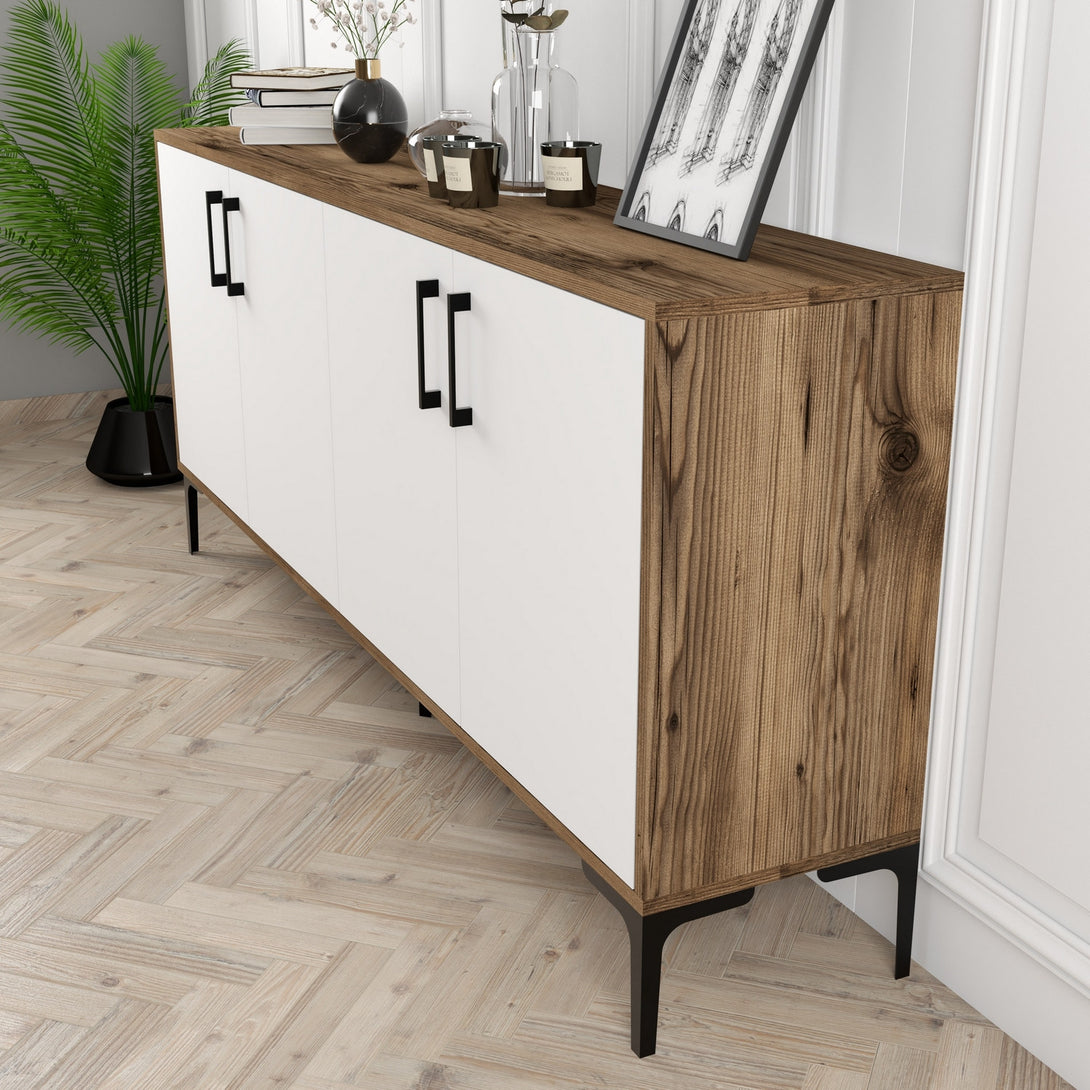 Konzolni stol Kiev - Walnut, White-Vasdom.hr