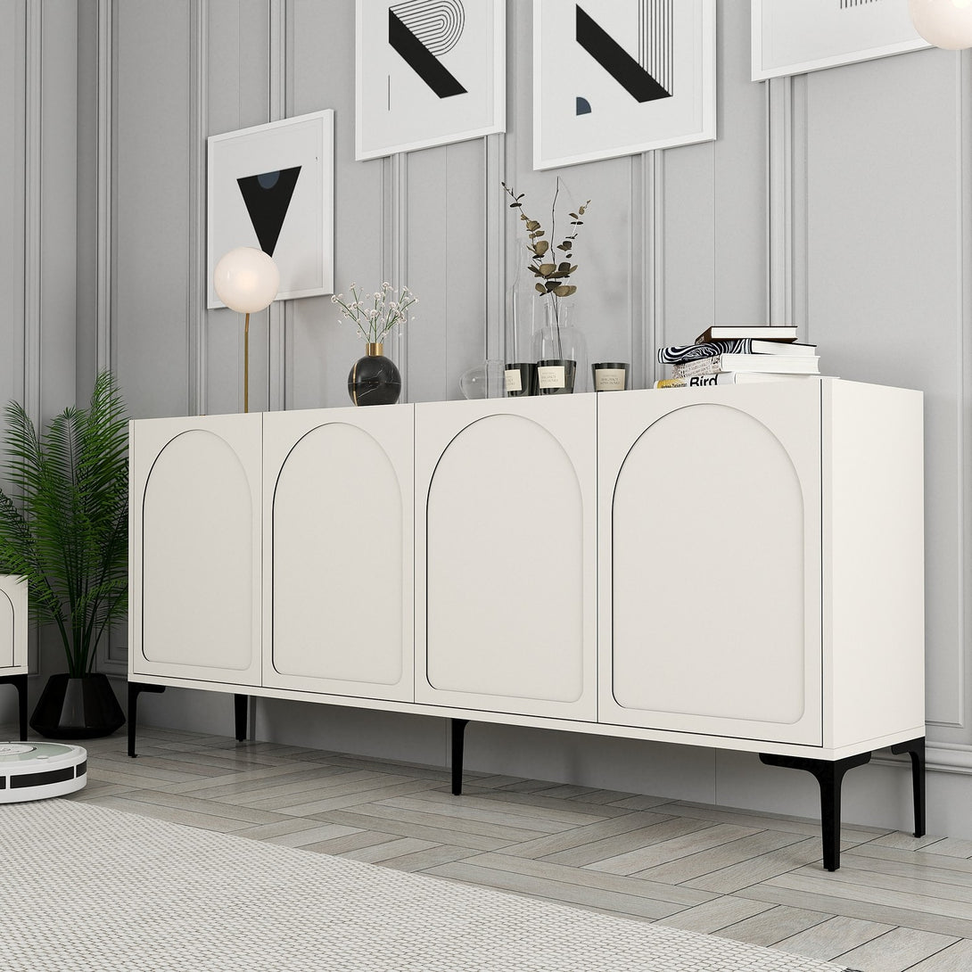 Konzolni stol Lyon 79 - Cream, Black-Vasdom.hr
