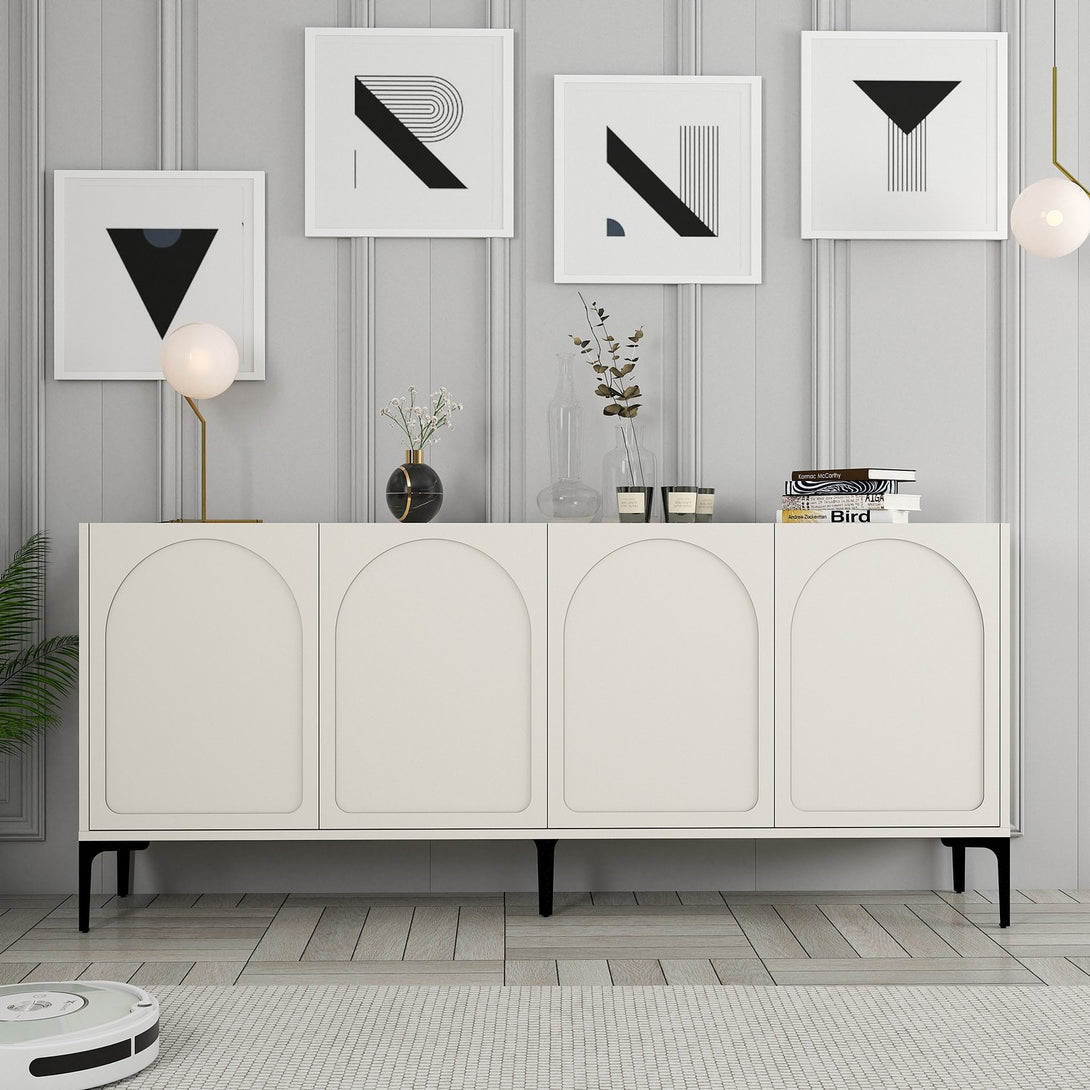 Konzolni stol Lyon 79 - Cream, Black-Vasdom.hr