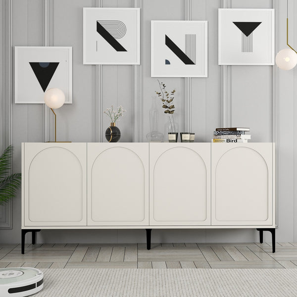 Konzolni stol Lyon 79 - Cream, Black-Vasdom.hr