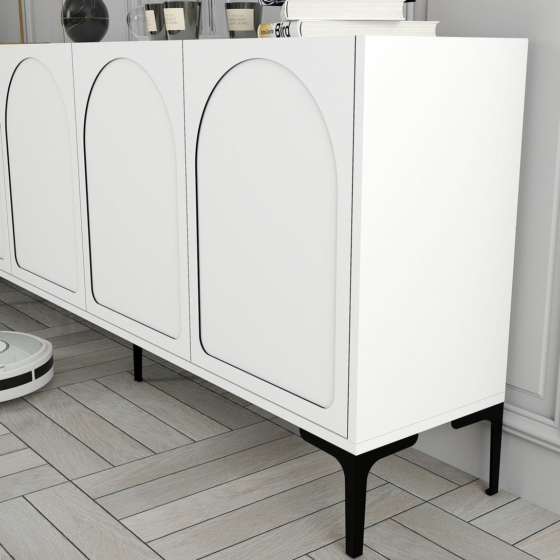 Konzolni stol Lyon 79 - White, Black-Vasdom.hr