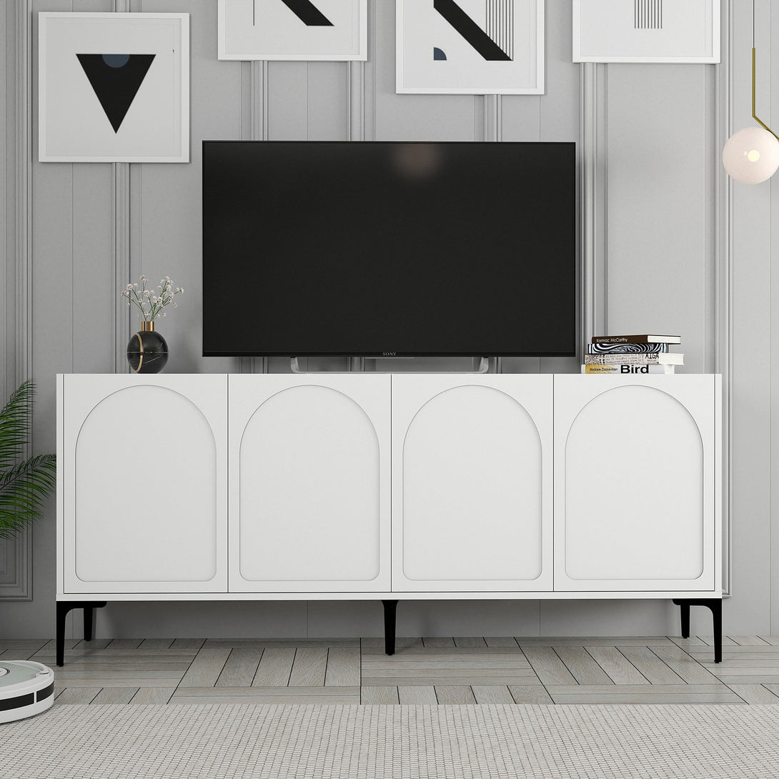 Konzolni stol Lyon 79 - White, Black-Vasdom.hr