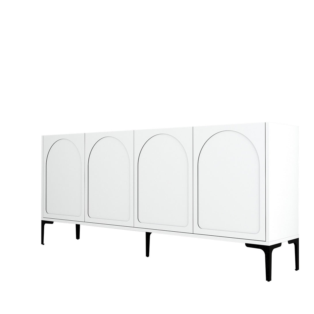 Konzolni stol Lyon 79 - White, Black-Vasdom.hr