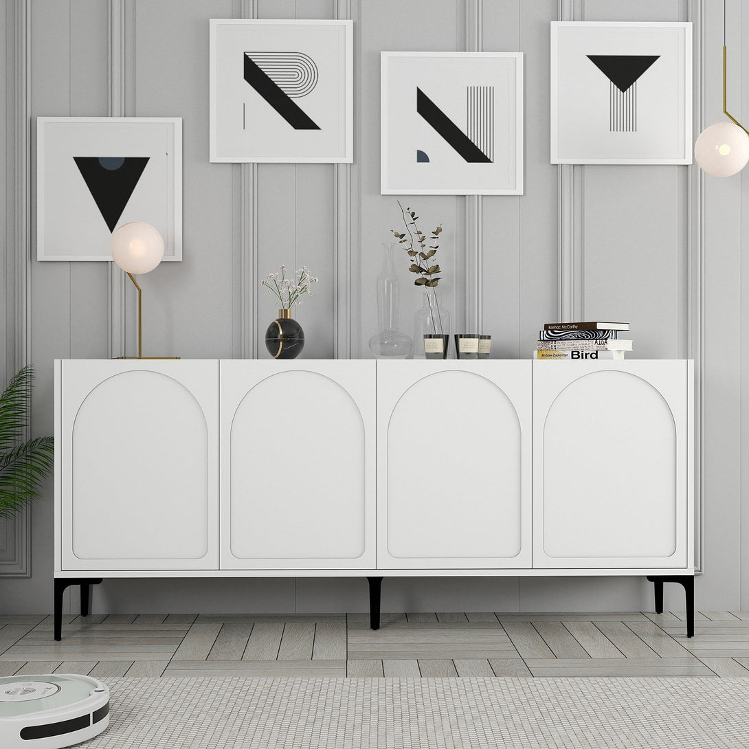 Konzolni stol Lyon 79 - White, Black-Vasdom.hr