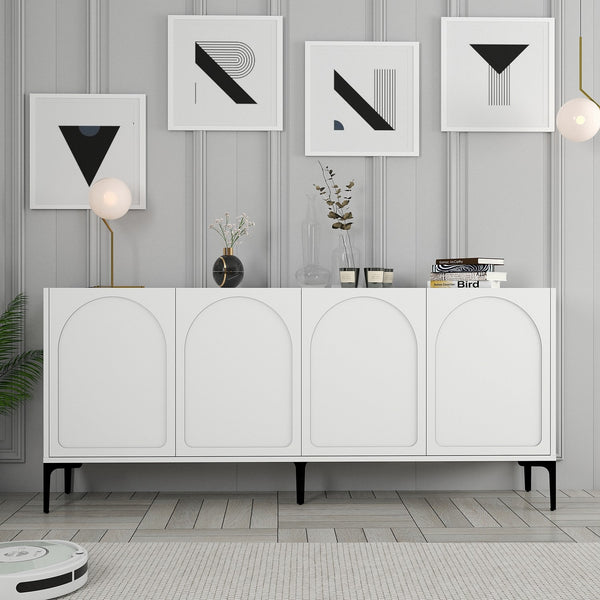 Konzolni stol Lyon 79 - White, Black-Vasdom.hr
