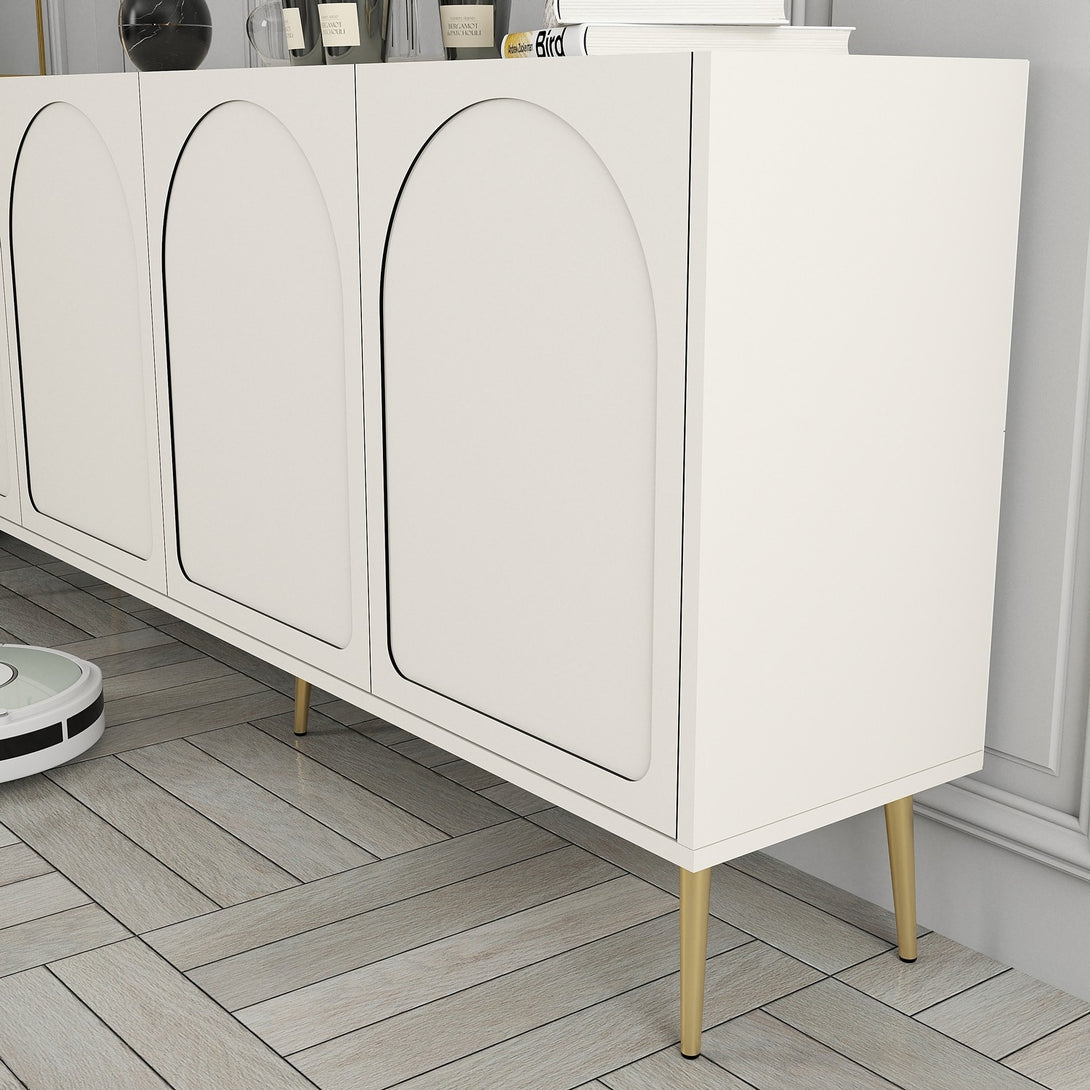 Konzolni stol Lyon 80 - Cream, Gold-Vasdom.hr