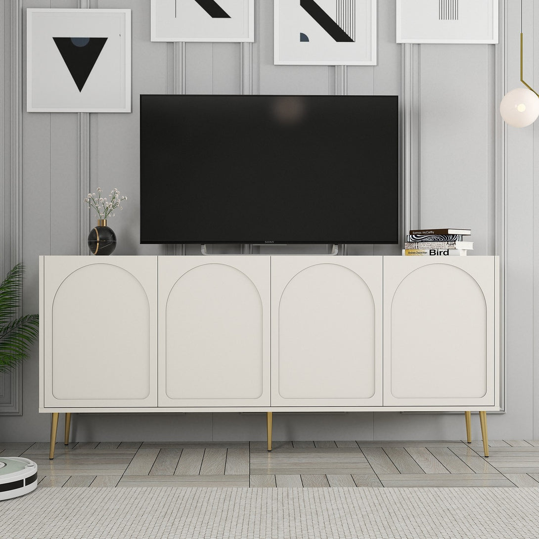 Konzolni stol Lyon 80 - Cream, Gold-Vasdom.hr
