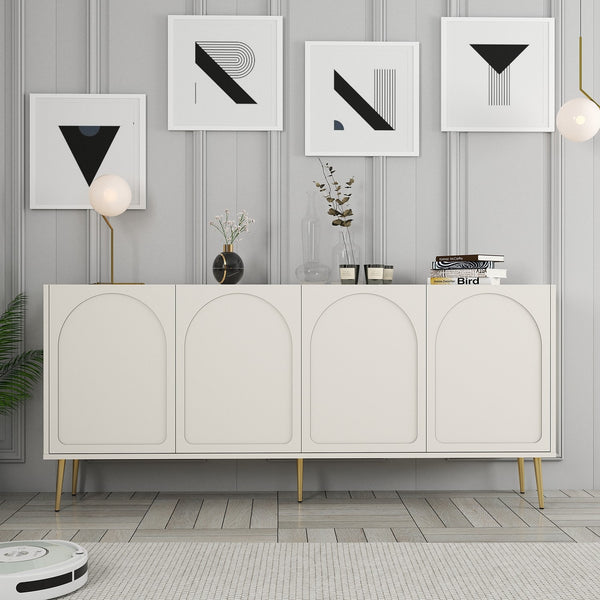 Konzolni stol Lyon 80 - Cream, Gold-Vasdom.hr