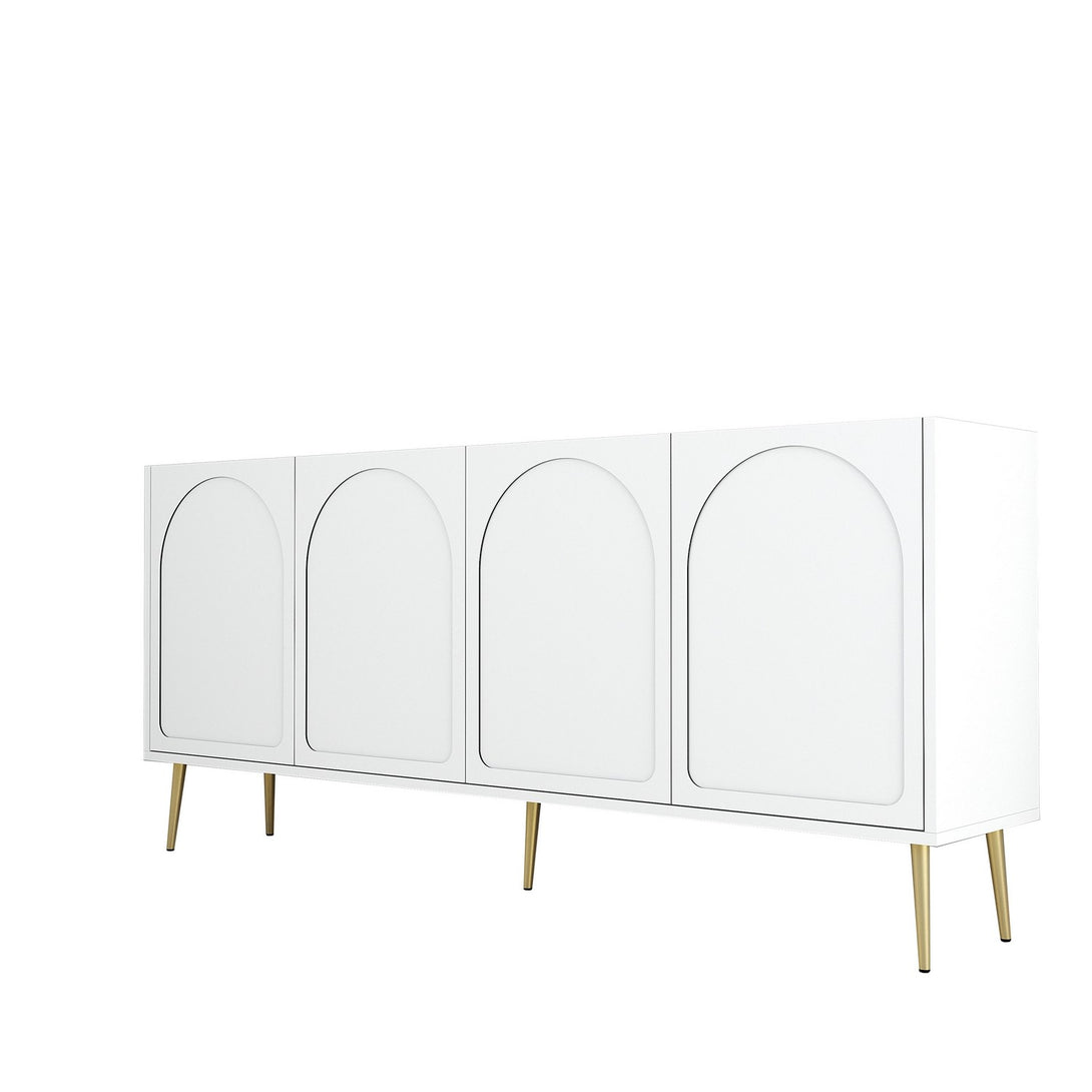 Konzolni stol Lyon 80 - White, Gold-Vasdom.hr