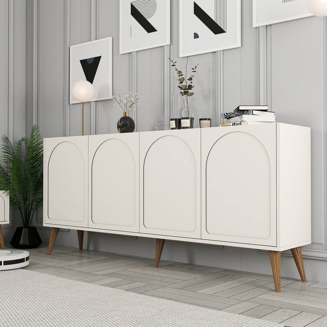 Konzolni stol Lyon 81 - Cream, Walnut-Vasdom.hr