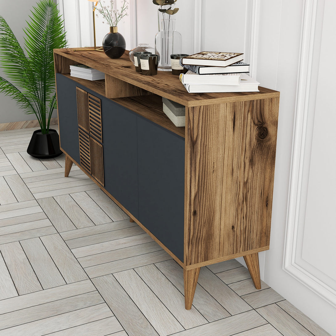 Konzolni stol Milan 160 - Walnut, Anthracite-Vasdom.hr