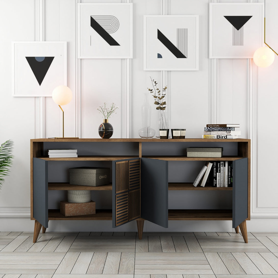 Konzolni stol Milan 160 - Walnut, Anthracite-Vasdom.hr