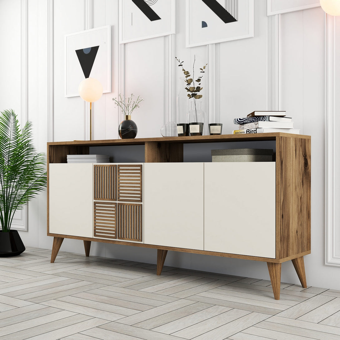 Konzolni stol Milan 160 - Walnut, Cream-Vasdom.hr