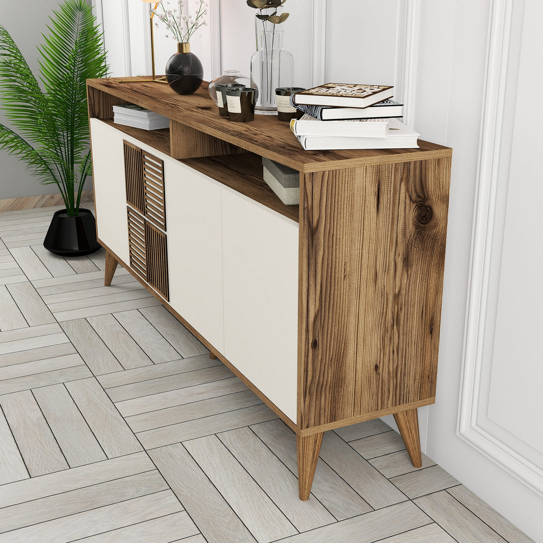 Konzolni stol Milan 160 - Walnut, Cream-Vasdom.hr
