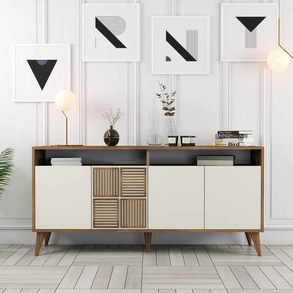 Konzolni stol Milan 160 - Walnut, Cream-Vasdom.hr