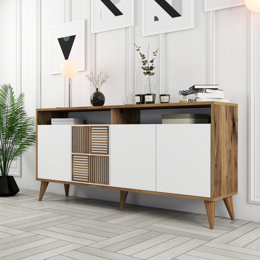 Konzolni stol Milan 160 - Walnut, White-Vasdom.hr