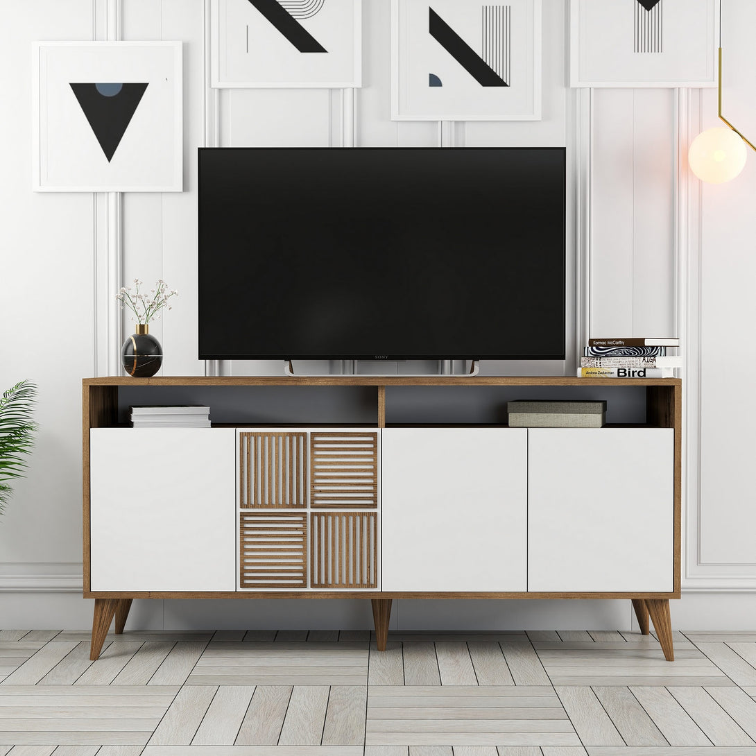 Konzolni stol Milan 160 - Walnut, White-Vasdom.hr