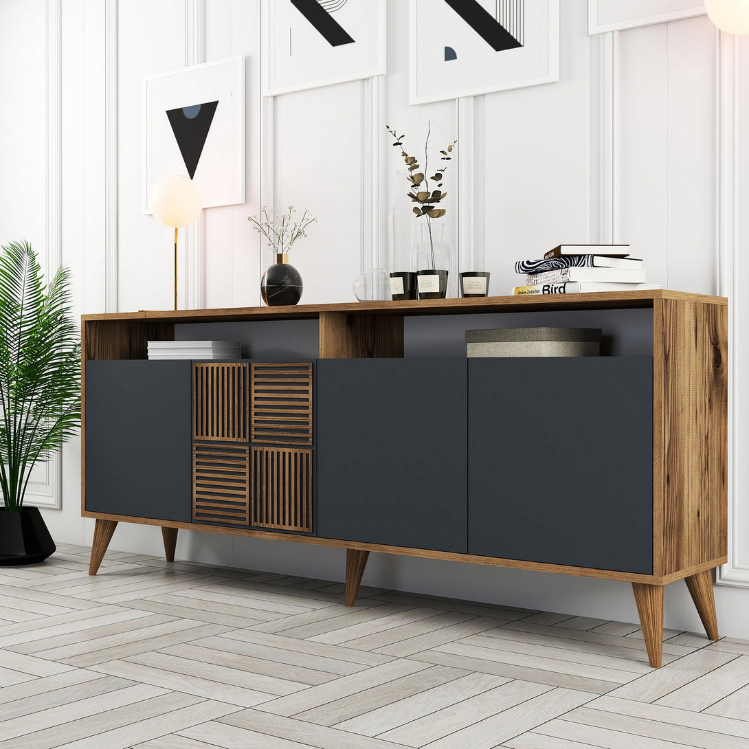 Konzolni stol Milan - Walnut, Anthracite-Vasdom.hr