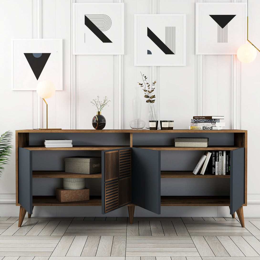 Konzolni stol Milan - Walnut, Anthracite-Vasdom.hr