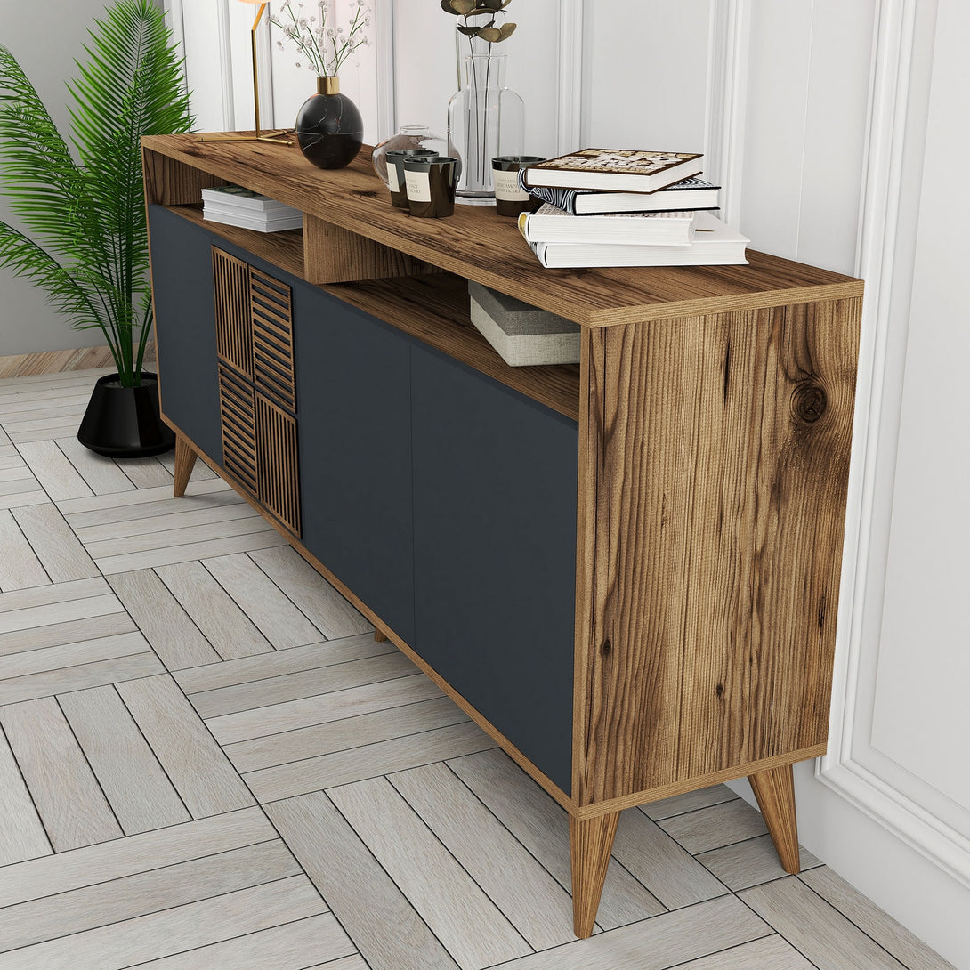 Konzolni stol Milan - Walnut, Anthracite-Vasdom.hr