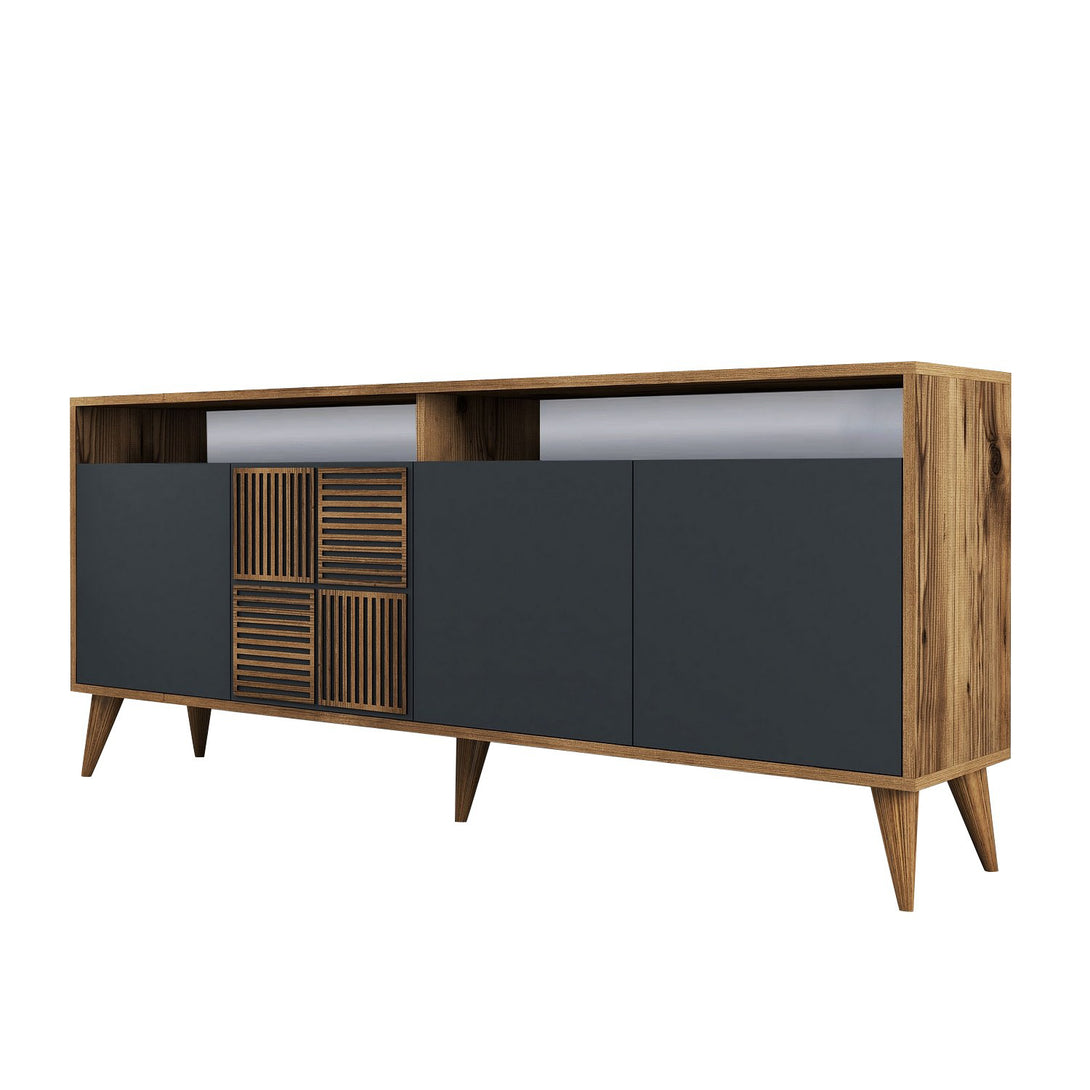 Konzolni stol Milan - Walnut, Anthracite-Vasdom.hr