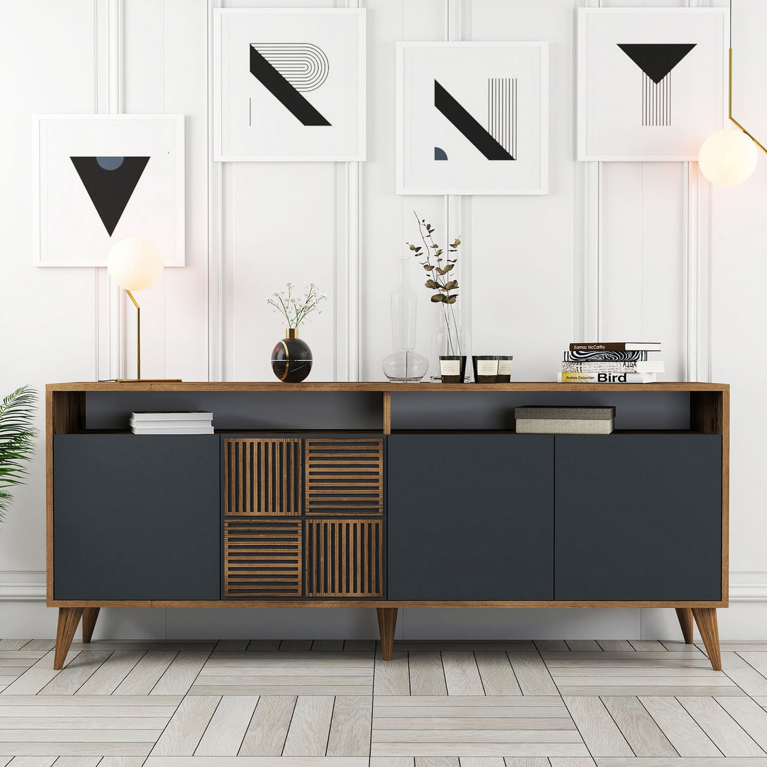 Konzolni stol Milan - Walnut, Anthracite-Vasdom.hr