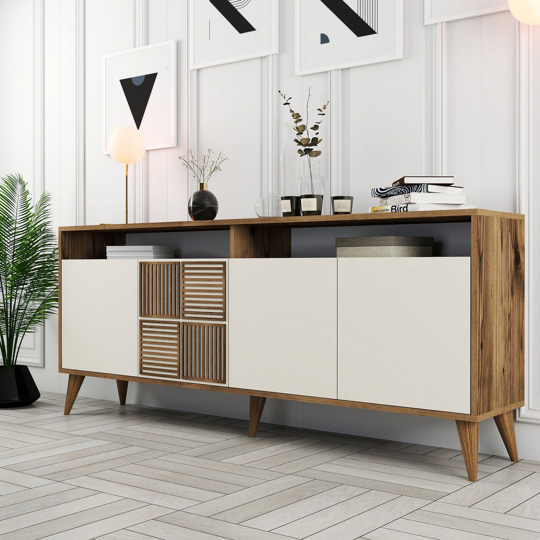 Konzolni stol Milan - Walnut, Cream-Vasdom.hr