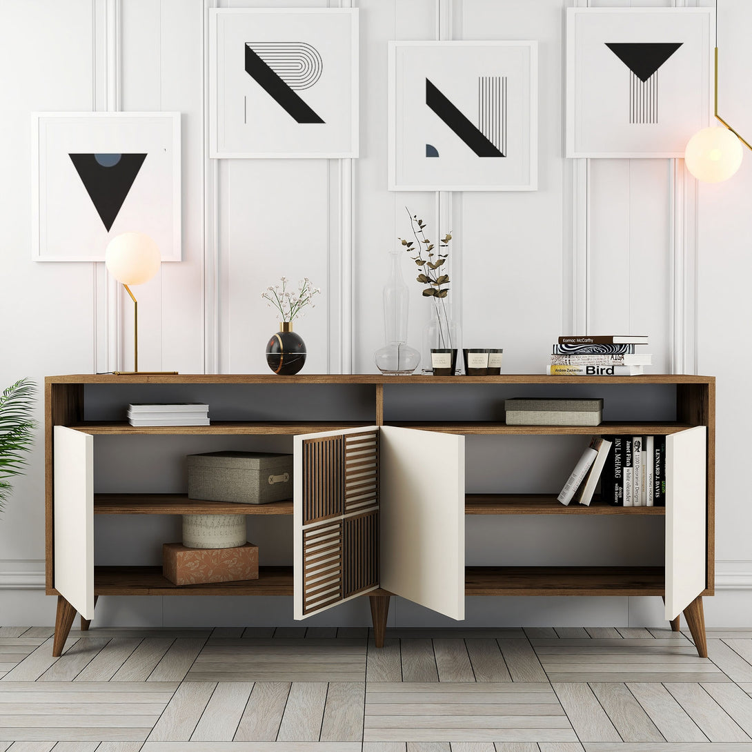 Konzolni stol Milan - Walnut, Cream-Vasdom.hr
