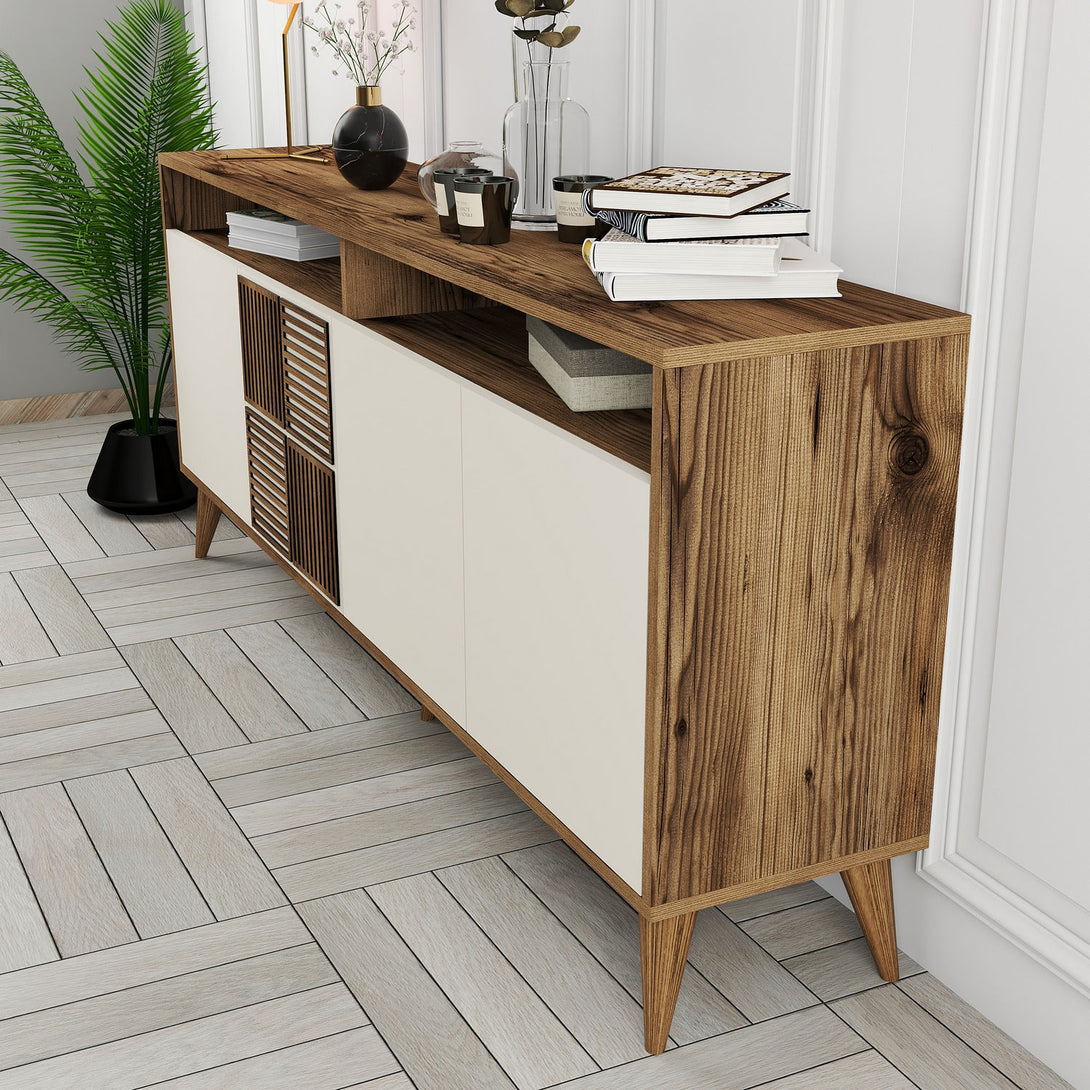 Konzolni stol Milan - Walnut, Cream-Vasdom.hr