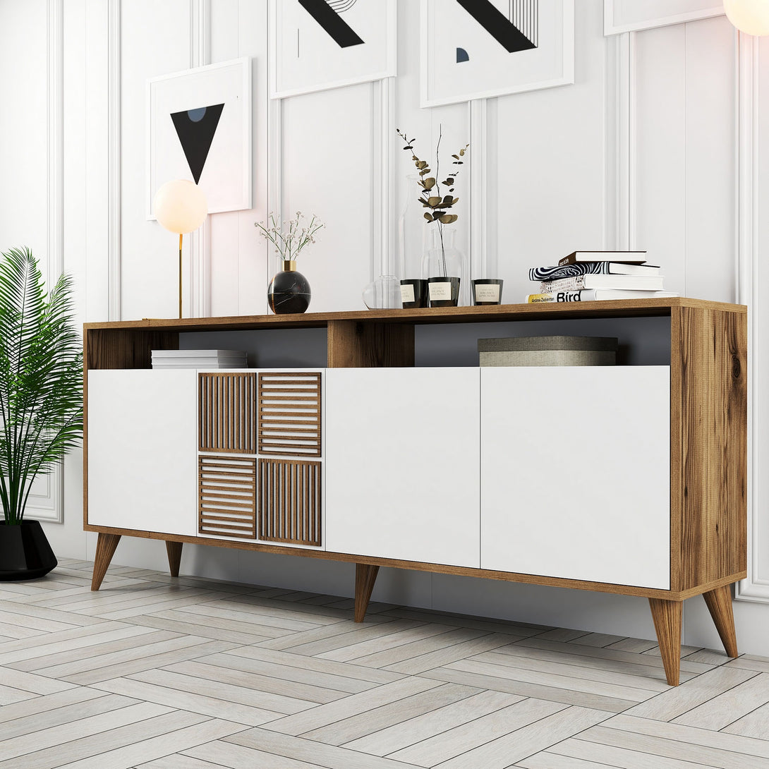 Konzolni stol Milan - Walnut, White-Vasdom.hr