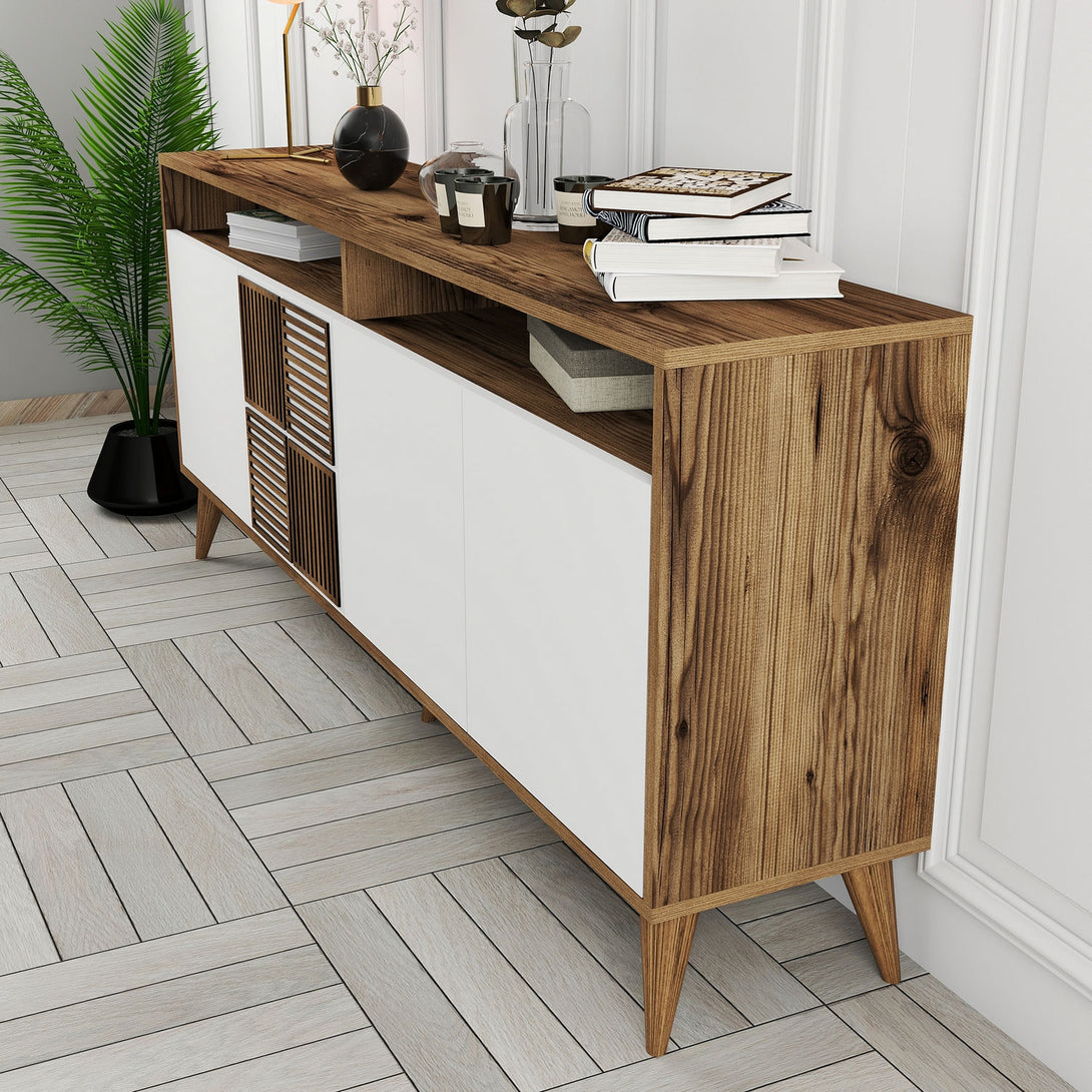 Konzolni stol Milan - Walnut, White-Vasdom.hr