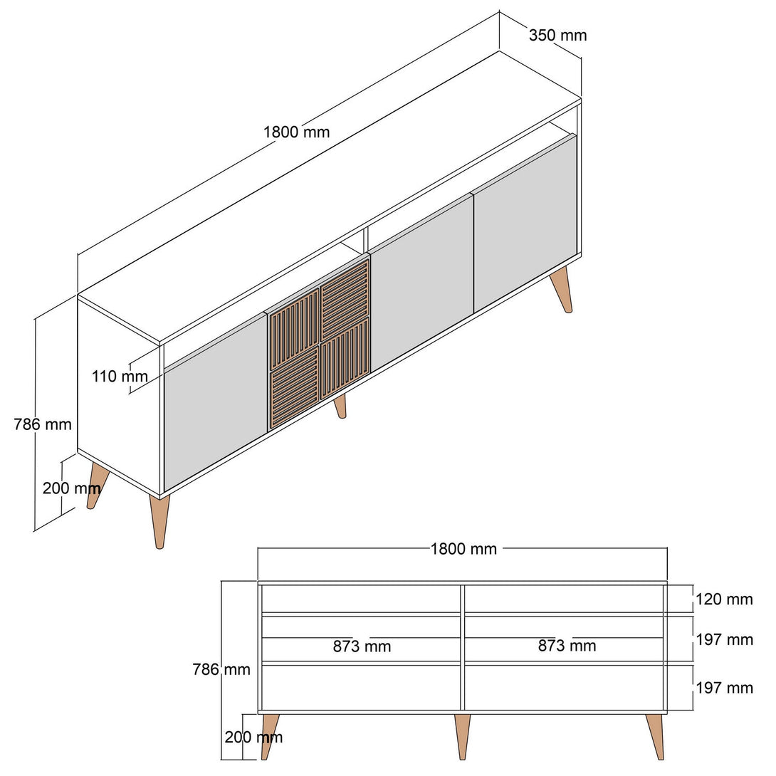 Konzolni stol Milan - Walnut, White-Vasdom.hr
