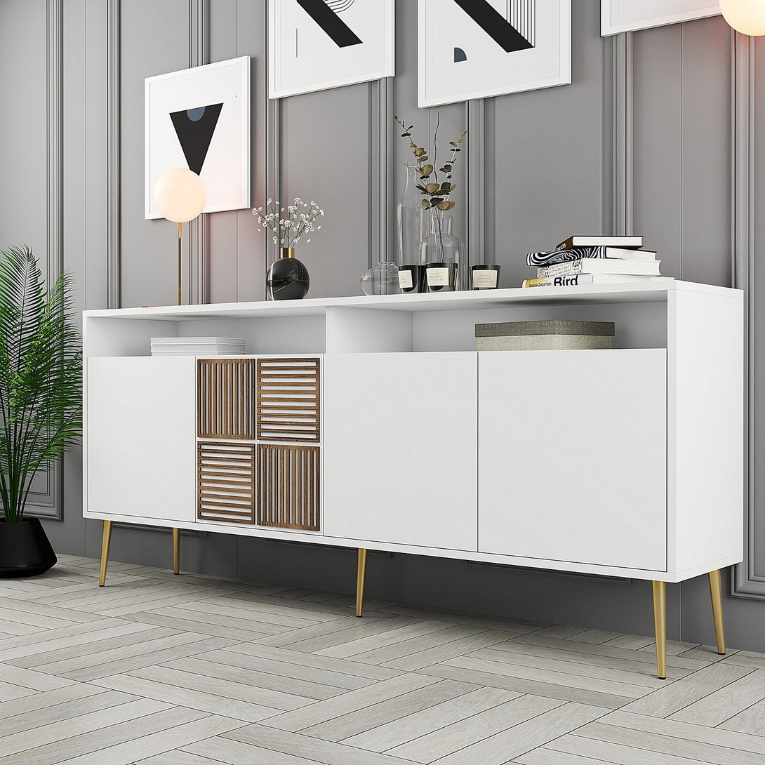 Konzolni stol Milan - White, Gold-Vasdom.hr