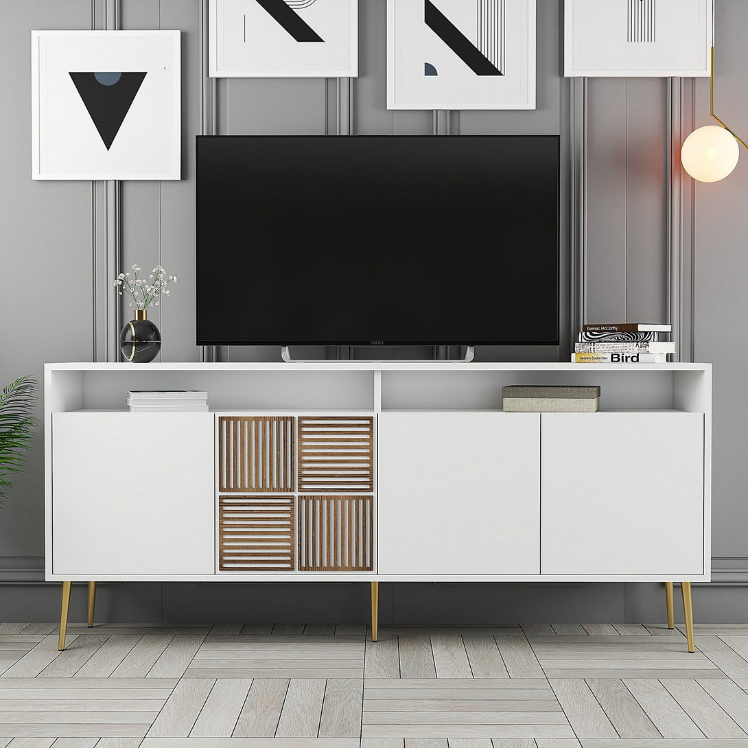 Konzolni stol Milan - White, Gold-Vasdom.hr