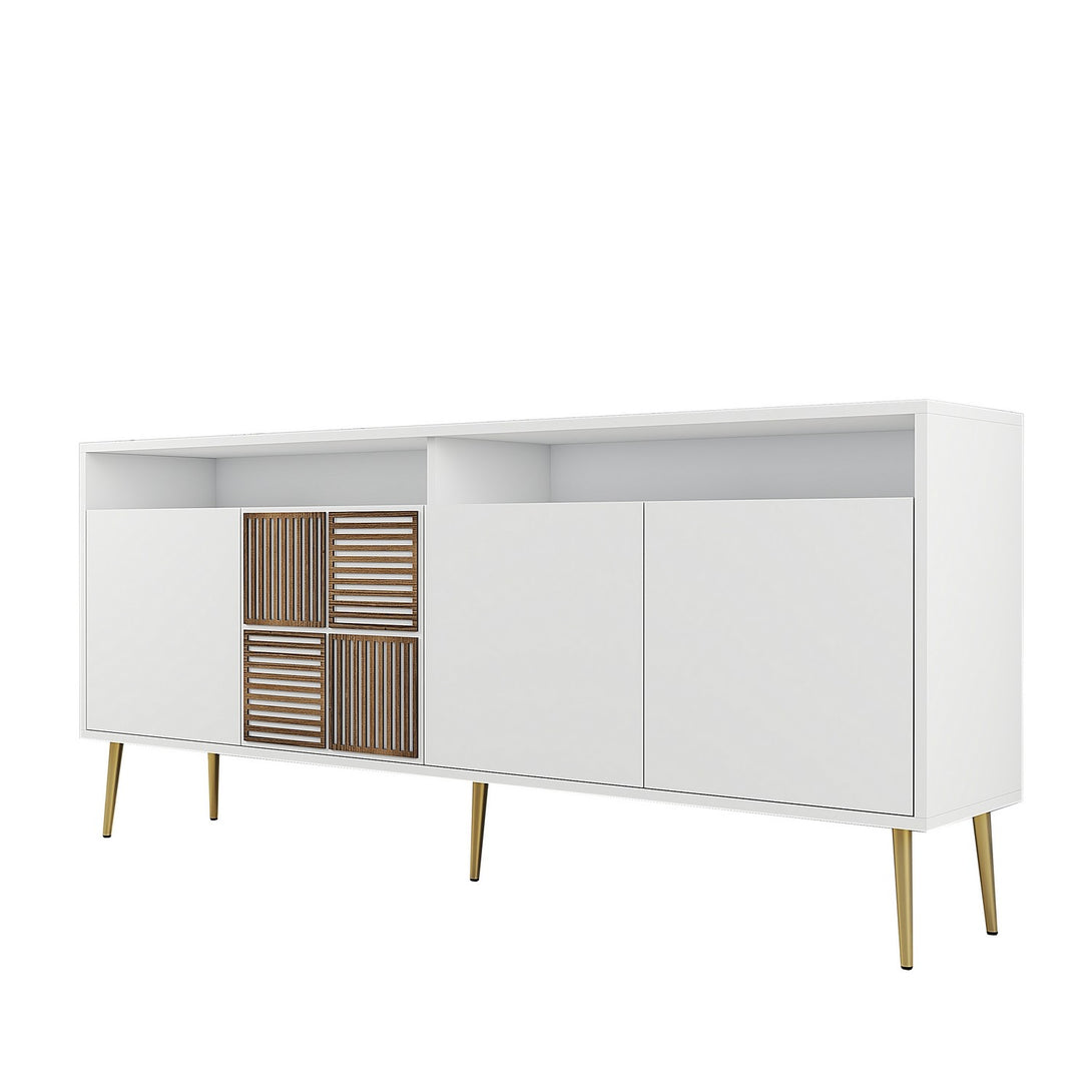 Konzolni stol Milan - White, Gold-Vasdom.hr