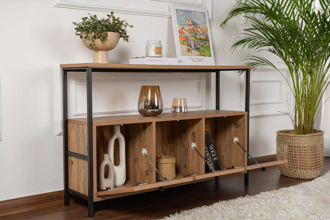 Konzolni stol Solace - Atlantic Pine, Black-Vasdom.hr