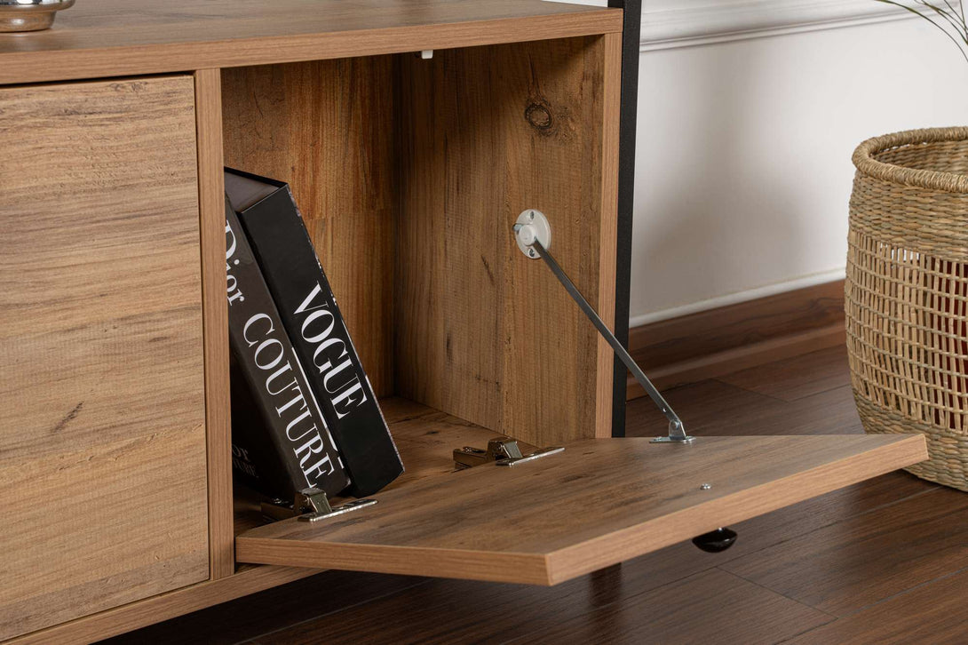 Konzolni stol Solace - Atlantic Pine, Black-Vasdom.hr