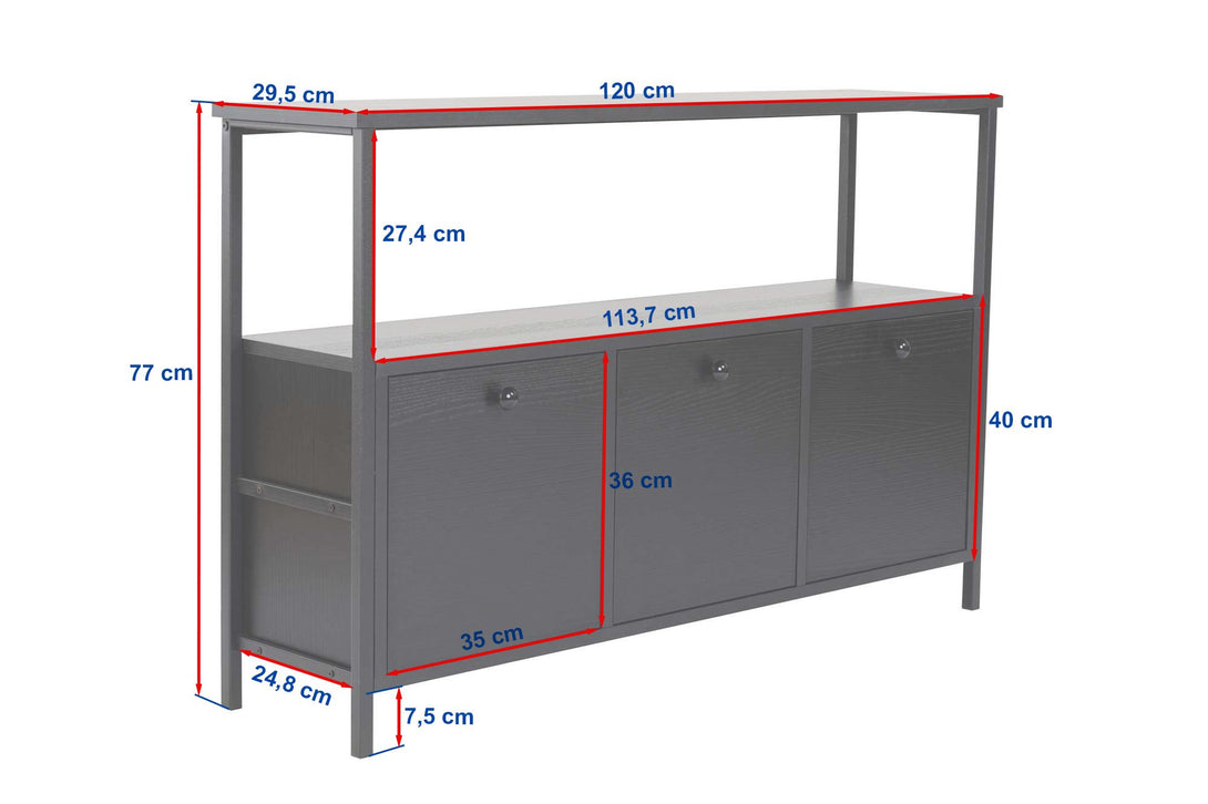 Konzolni stol Solace - Atlantic Pine, Black-Vasdom.hr