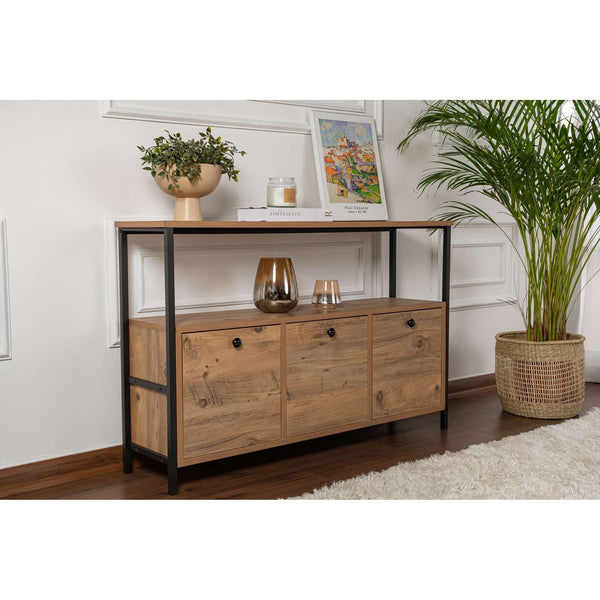 Konzolni stol Solace - Atlantic Pine, Black-Vasdom.hr