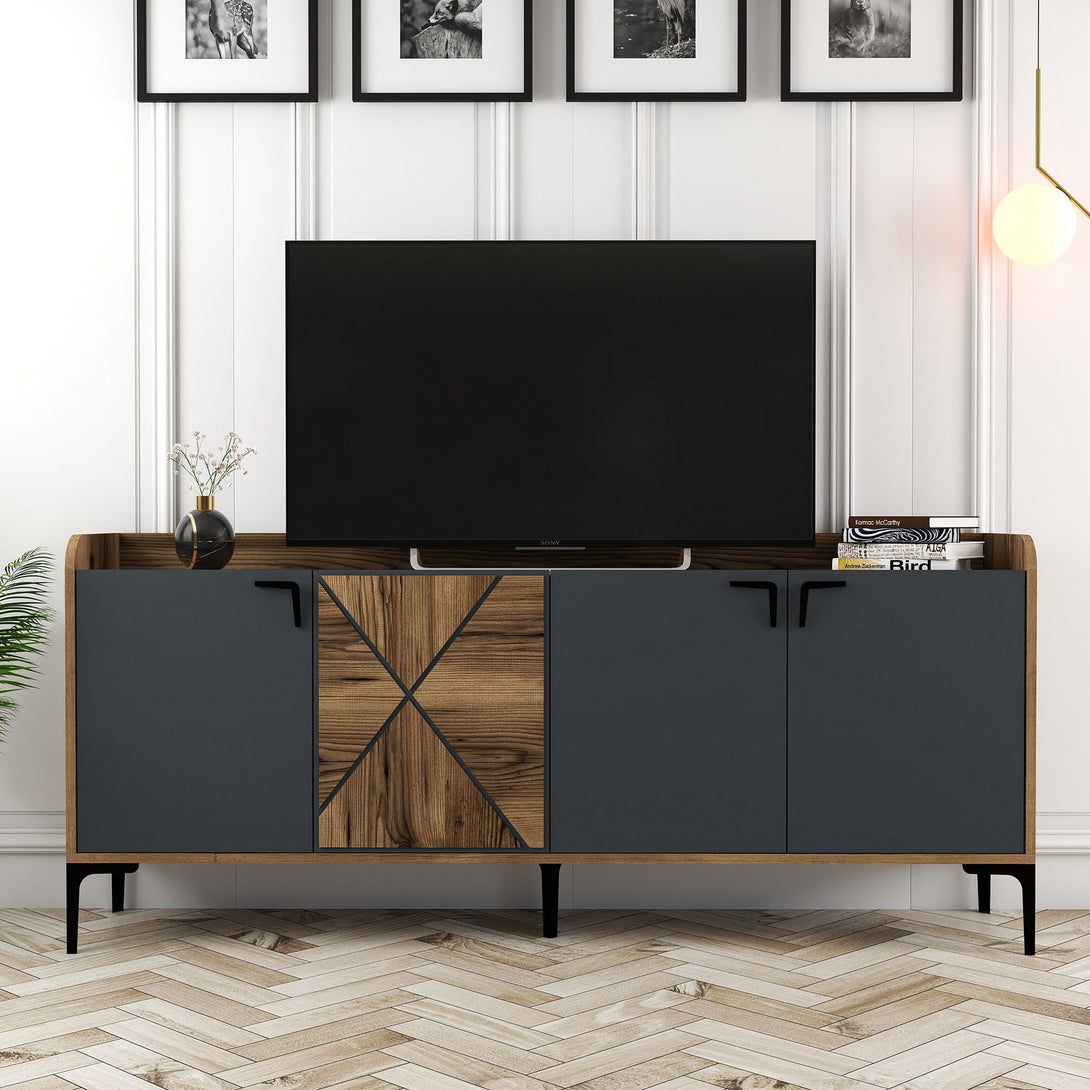 Konzolni stol Venedik - Walnut, Anthracite-Vasdom.hr