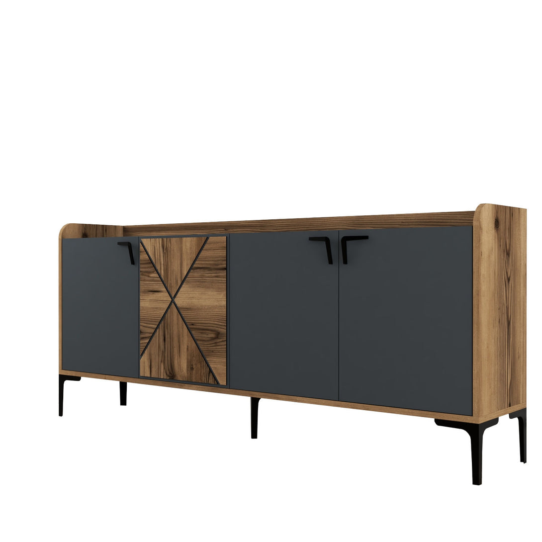 Konzolni stol Venedik - Walnut, Anthracite-Vasdom.hr