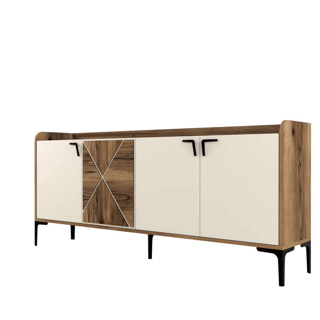 Konzolni stol Venedik - Walnut, Cream-Vasdom.hr