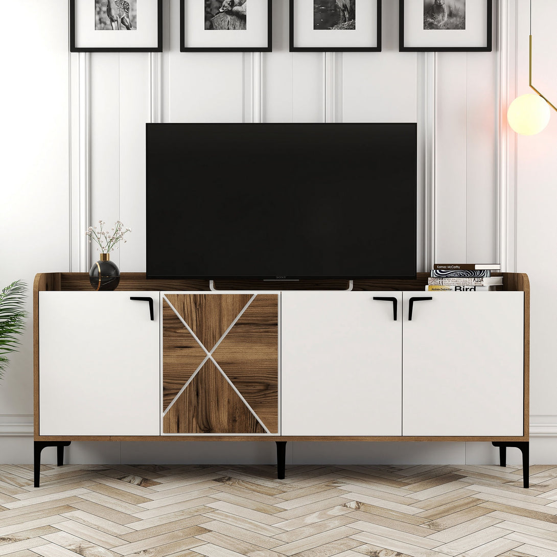Konzolni stol Venedik - Walnut, White-Vasdom.hr